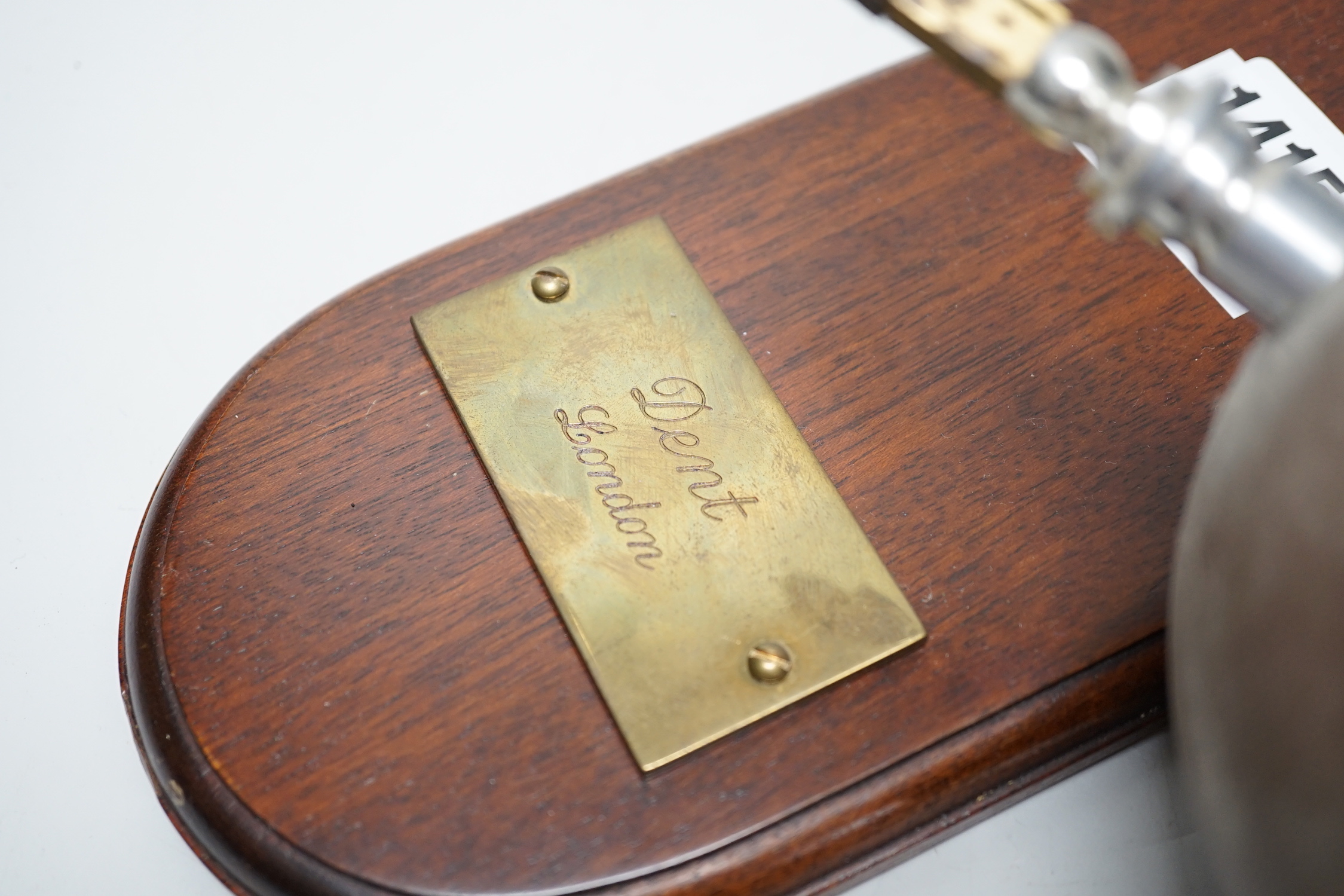 A novelty wall-pendant timepiece, bearing plaque named Dent, London, mahogany mount, 37cm high